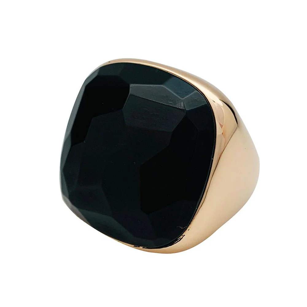 Pomellato ring in pink gold, “Victoria” model, jet - Image 5