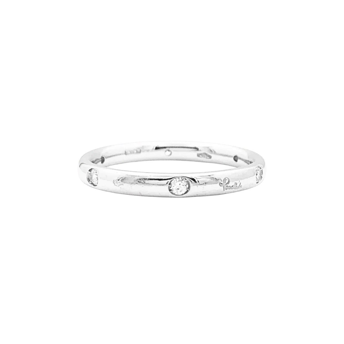 POMELLATO "Lucciole" wedding band in white gold and diamonds