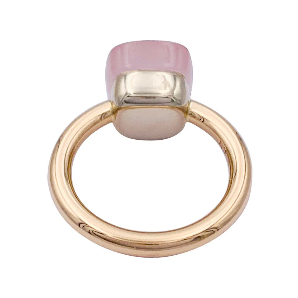 Pomellato ring, "Nudo Classic", two golds and rose quartz. - Image 2