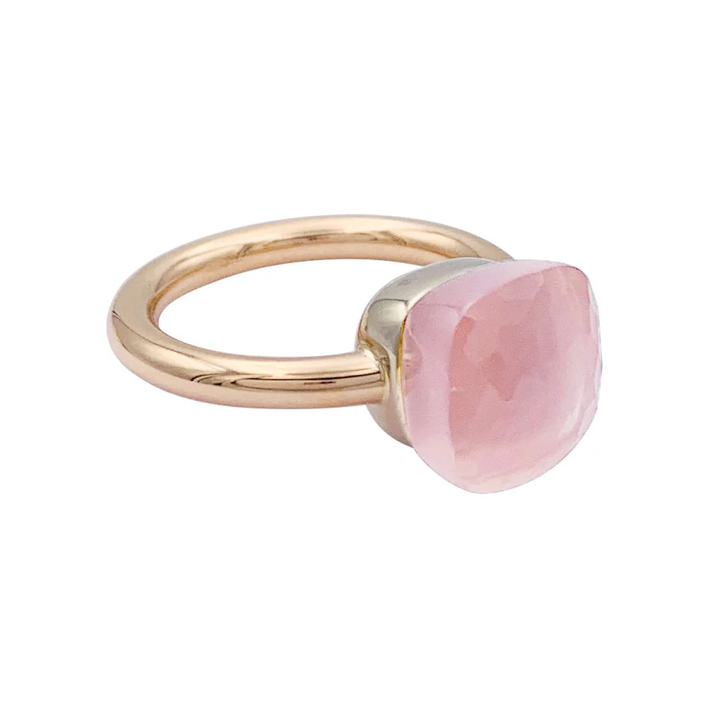 Pomellato ring, "Nudo Classic", two golds and rose quartz. - Image 3