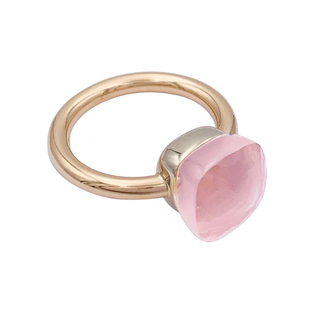 Pomellato ring, "Nudo Classic", two golds and rose quartz. - Image 4