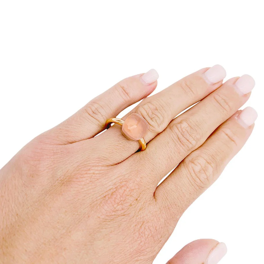 Pomellato ring, "Nudo Classic", two golds and rose quartz. - Image 5