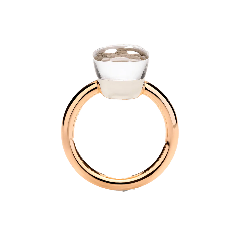 POMELLATO "Nudo Classic" Cocktail Ring in white gold, rose gold and topaz - Image 4