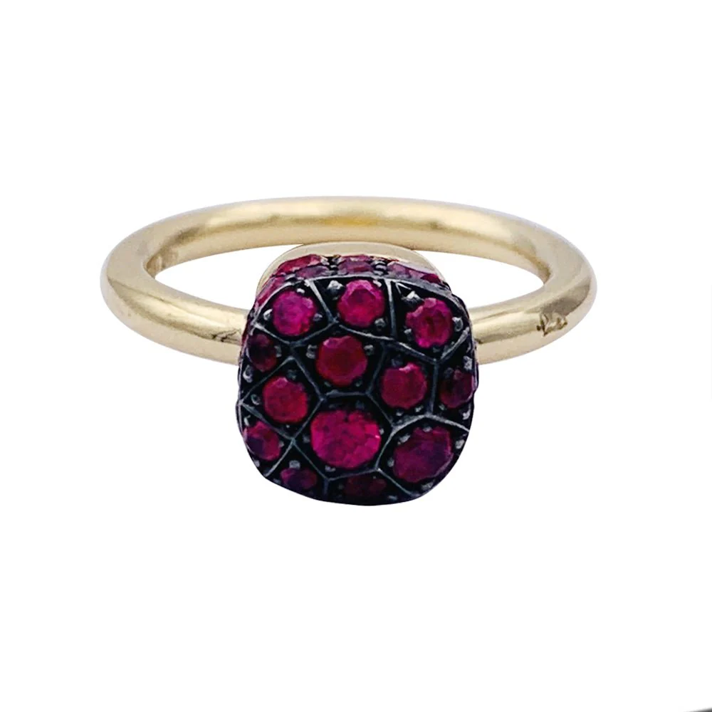 Pomellato ring, "Nudo", two golds, ruby.