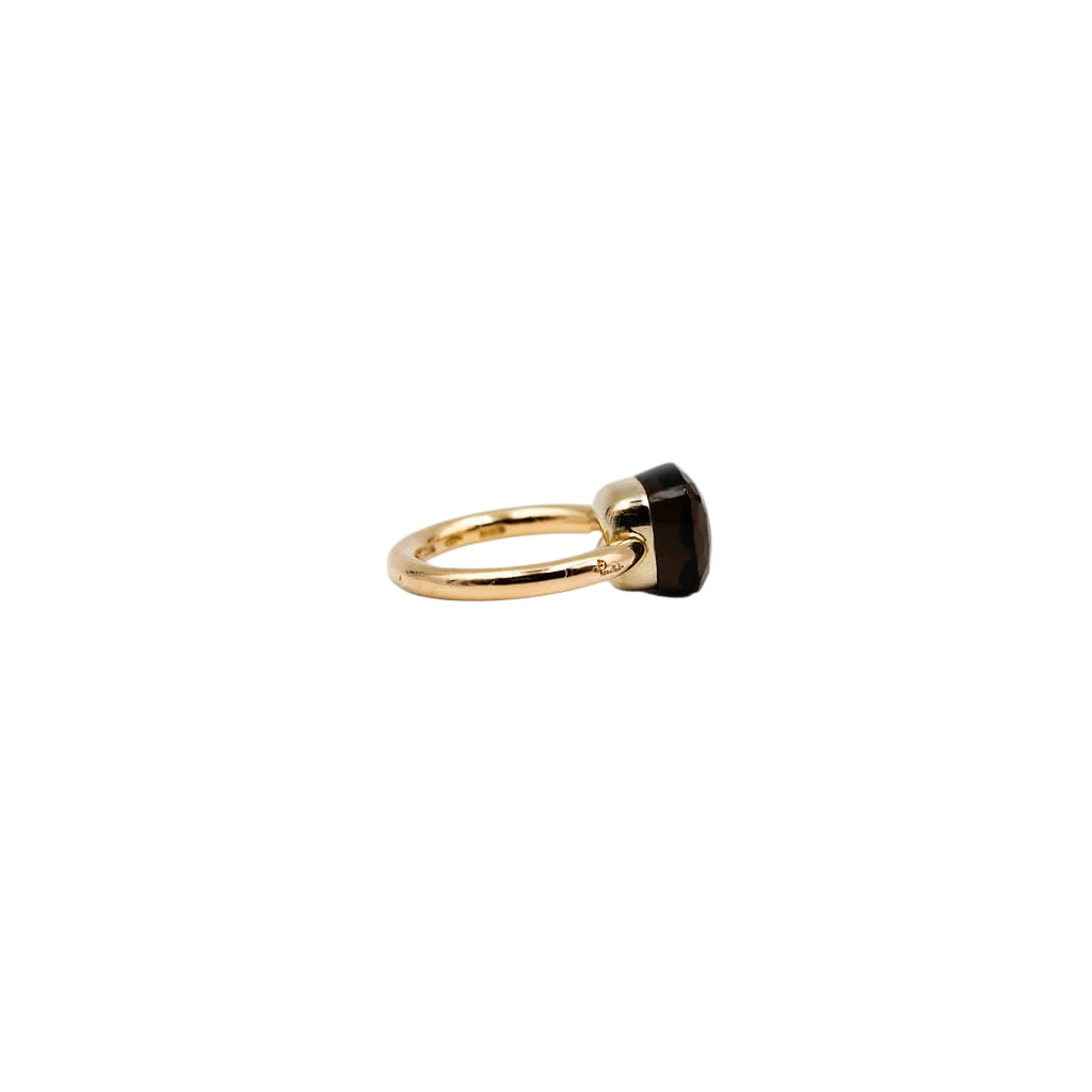 POMELLATO "Nudo Petit" Ring in Yellow gold and Smoky quartz - Image 5