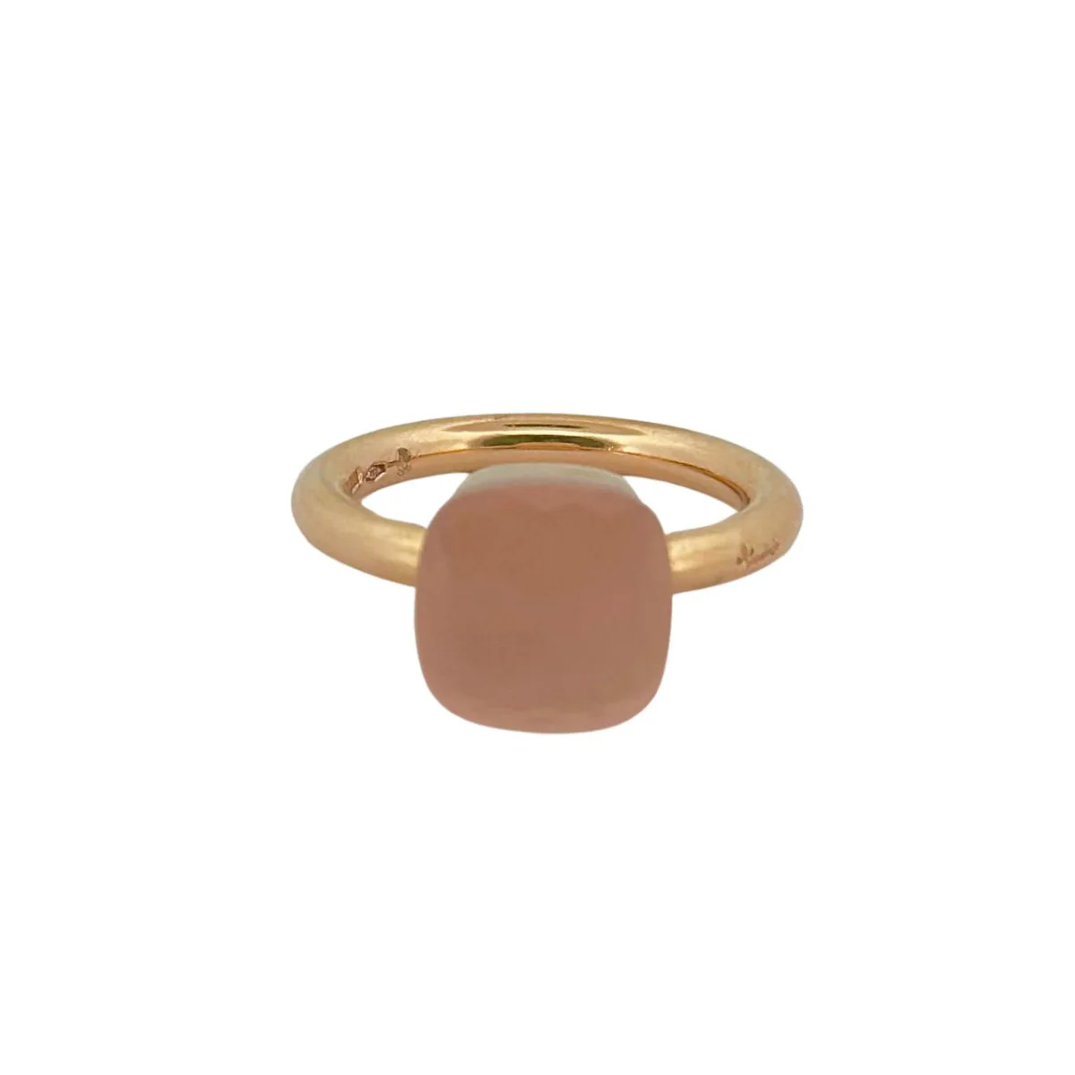 POMELLATO Nudo ring in yellow gold and pink quartz