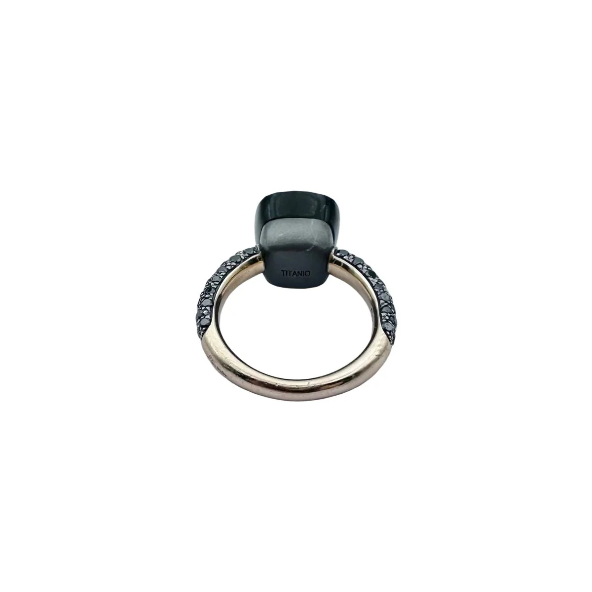 POMELLATO "Nudo" Ring in rose gold, titanium, obsidian, and black diamonds - Image 4