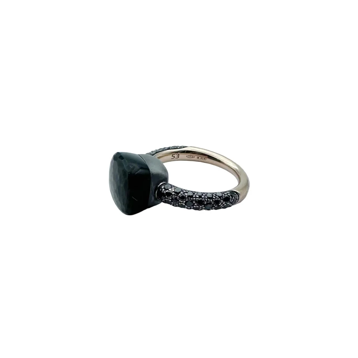 POMELLATO "Nudo" Ring in rose gold, titanium, obsidian, and black diamonds - Image 5