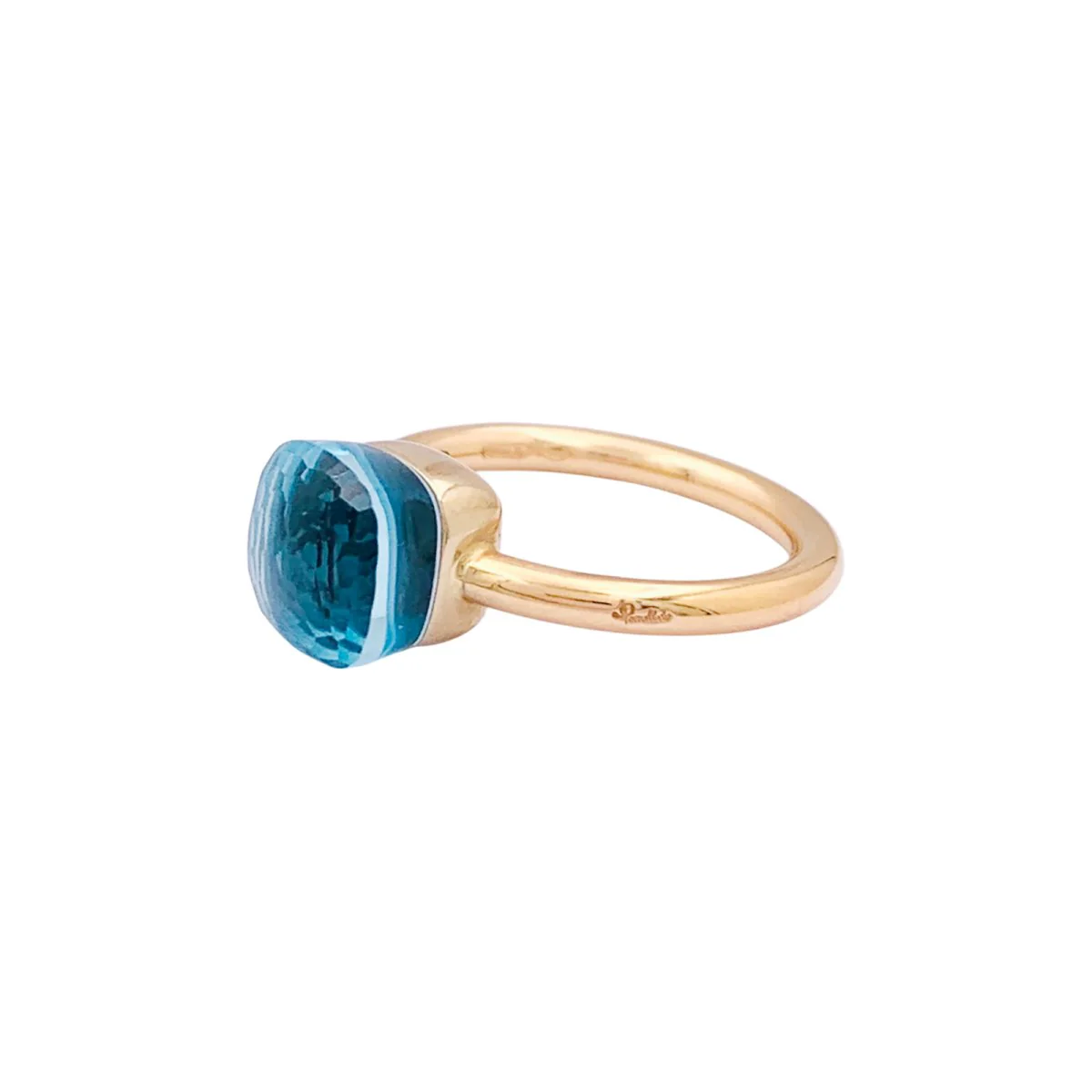 Pomellato ring, "Nudo Petit", pink gold, white gold, blue topaz. - Image 2