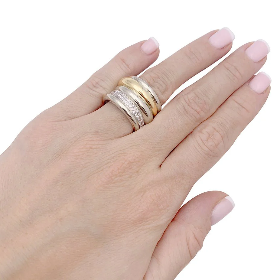 POMELLATO ring, "Tubolare", two golds and diamonds. - Image 2