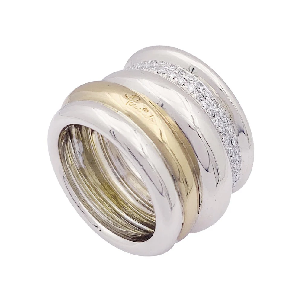 POMELLATO ring, "Tubolare", two golds and diamonds. - Image 4