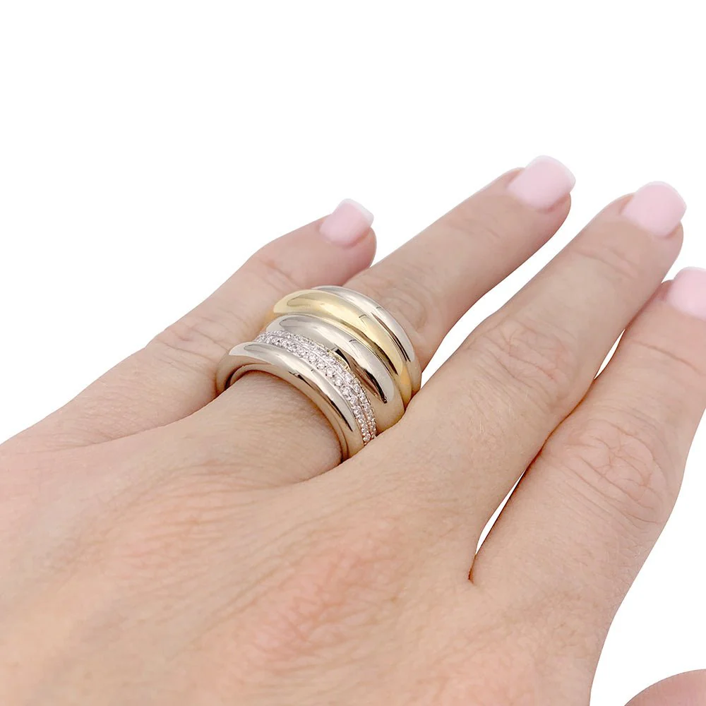 POMELLATO ring, "Tubolare", two golds and diamonds. - Image 5