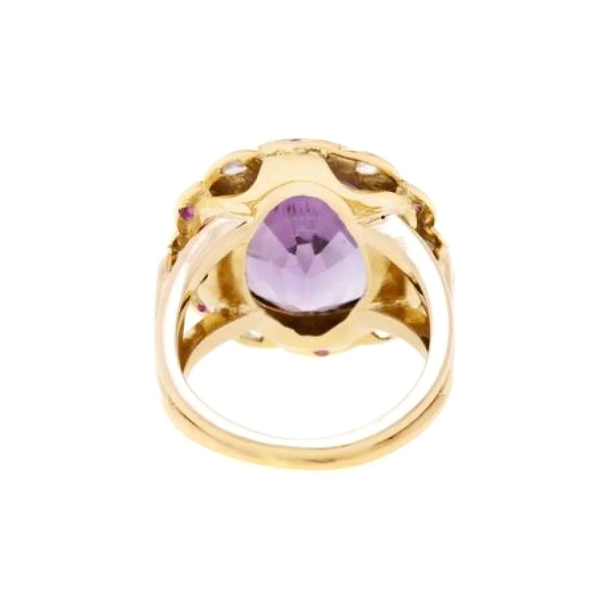Pompadour ring in rose gold, amethyst, sapphires and diamonds - Image 3