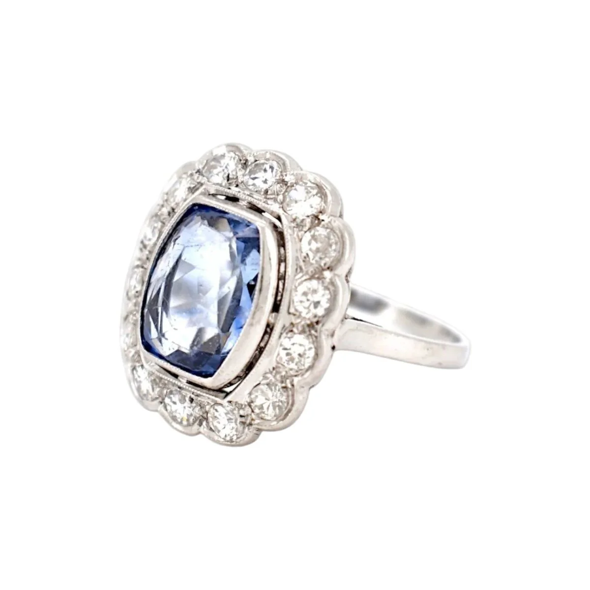 Platinum, Sapphire and Diamond Pompadour Ring - Image 3