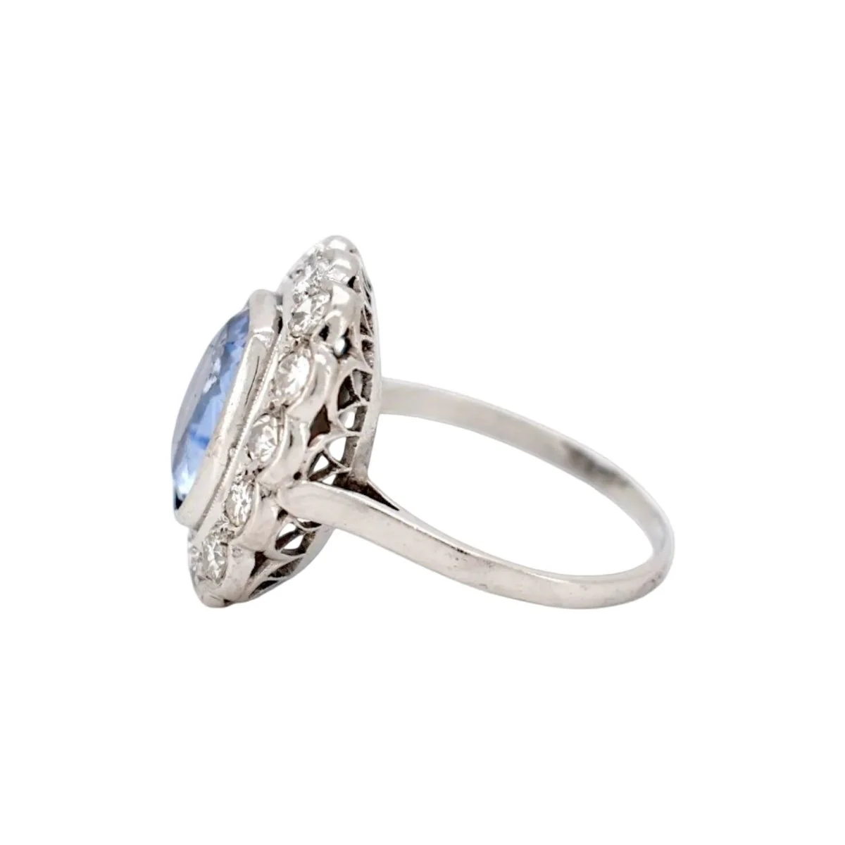 Platinum, Sapphire and Diamond Pompadour Ring - Image 4