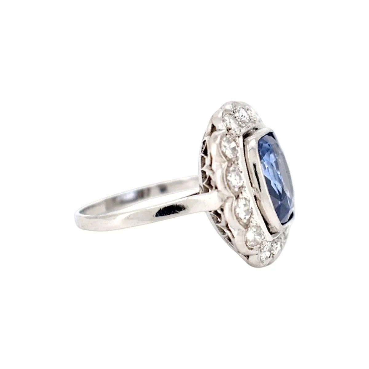 Platinum, Sapphire and Diamond Pompadour Ring - Image 6