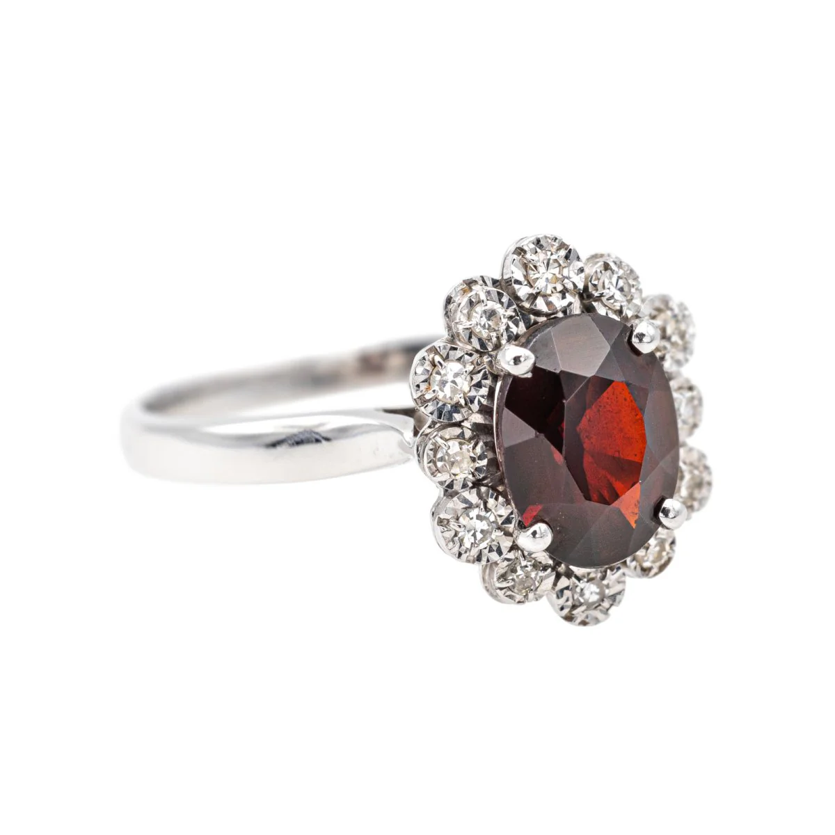 Ring Pompadour White gold Garnet - Image 6