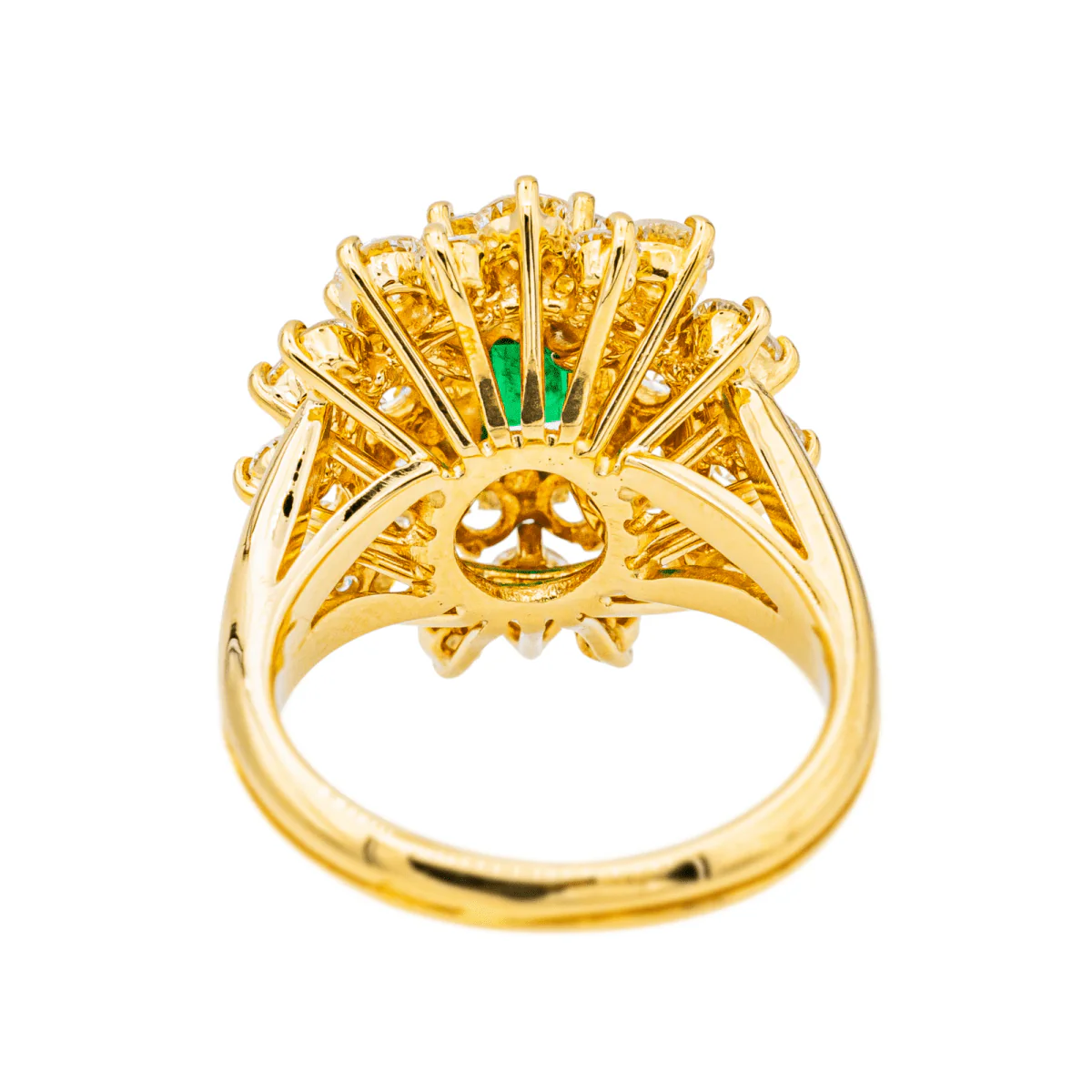 Ring Pompadour en yellow gold, emerald and diamonds - Image 5