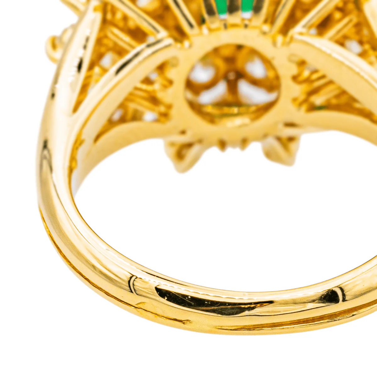 Ring Pompadour en yellow gold, emerald and diamonds - Image 7