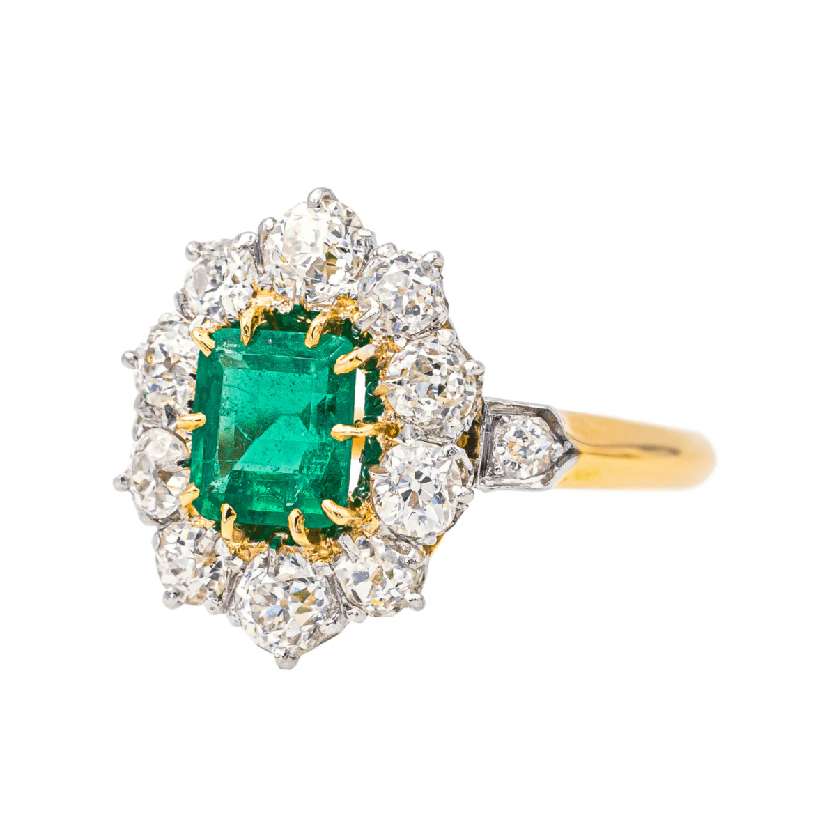 Ring Pompadour Yellow gold Emerald - Image 3