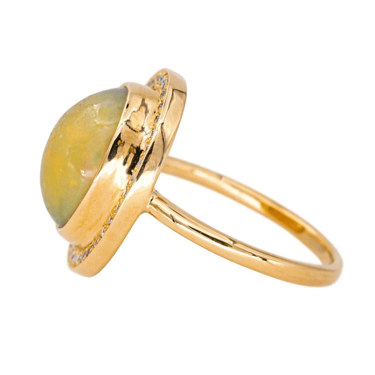 Pompadour ring in yellow gold and opal - Image 4