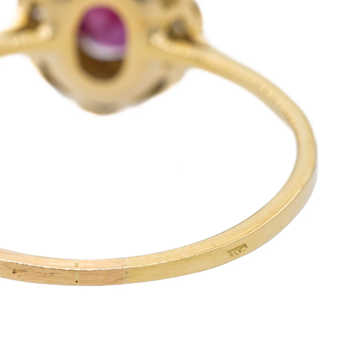 Pompadour ring in yellow gold, diamond and ruby - Image 7
