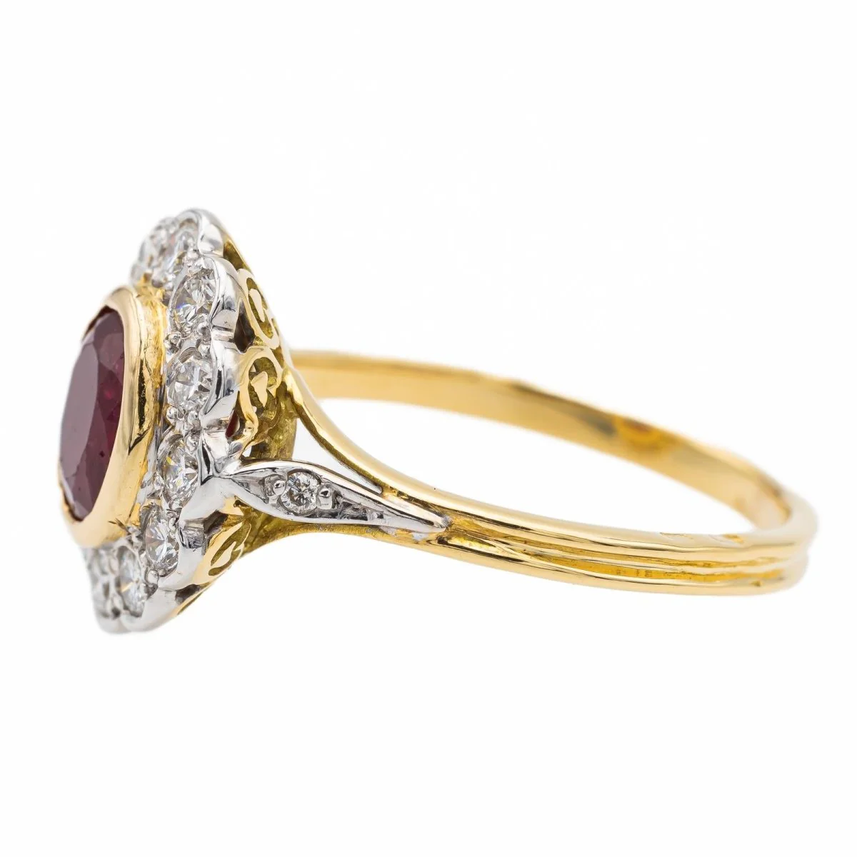 Pompadour ring Yellow gold Ruby - Image 4