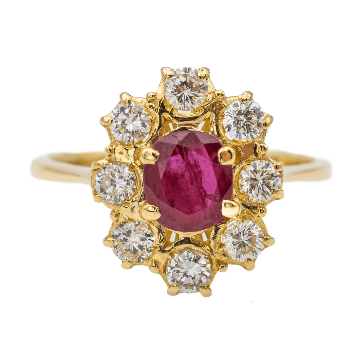 Pompadour ring Yellow gold Ruby