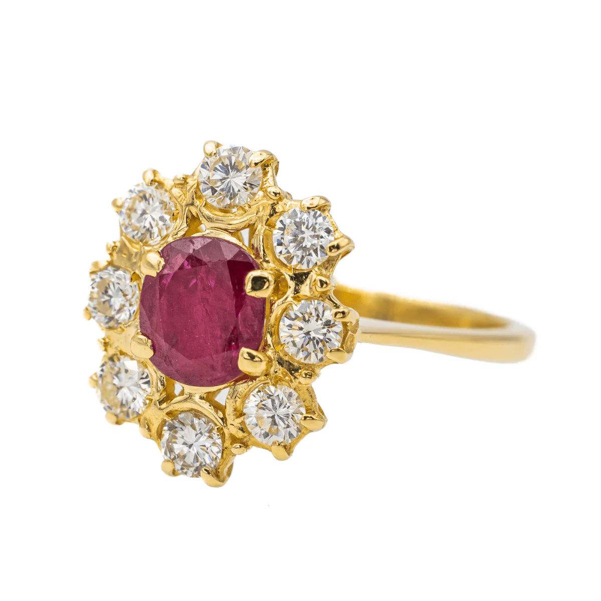 Pompadour ring Yellow gold Ruby - Image 3