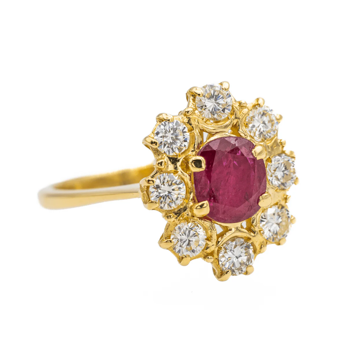 Pompadour ring Yellow gold Ruby - Image 7