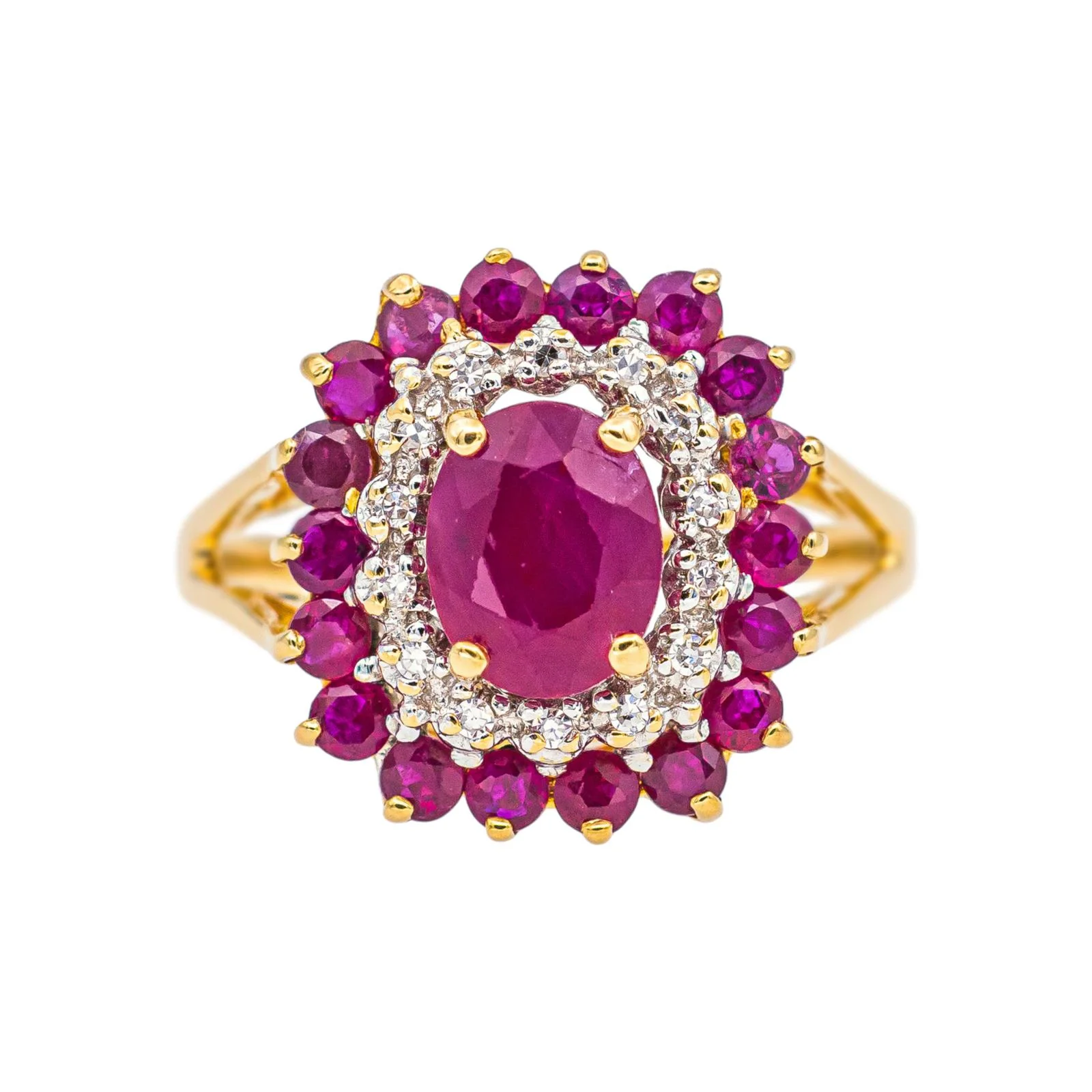 Pompadour Ring Yellow gold Ruby