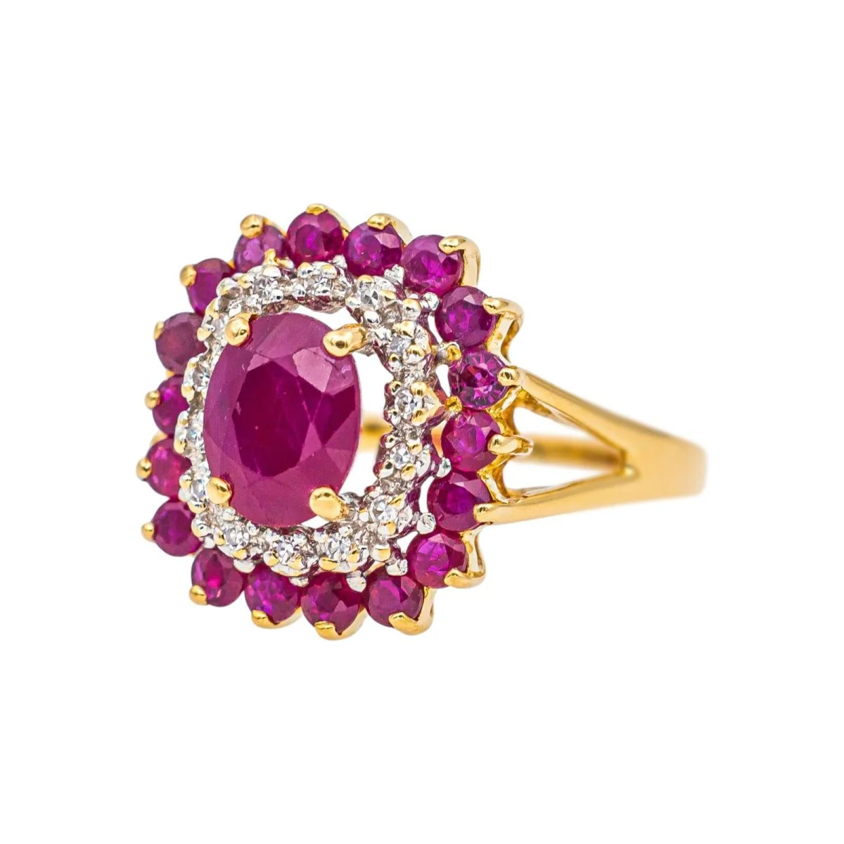 Pompadour Ring Yellow gold Ruby - Image 10