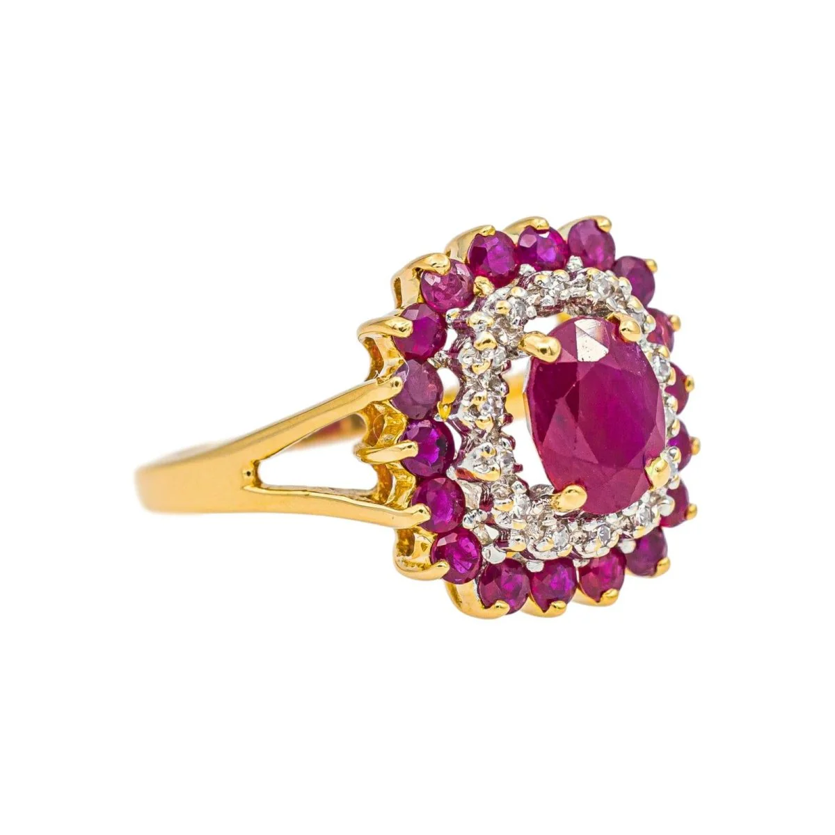 Pompadour Ring Yellow gold Ruby - Image 13