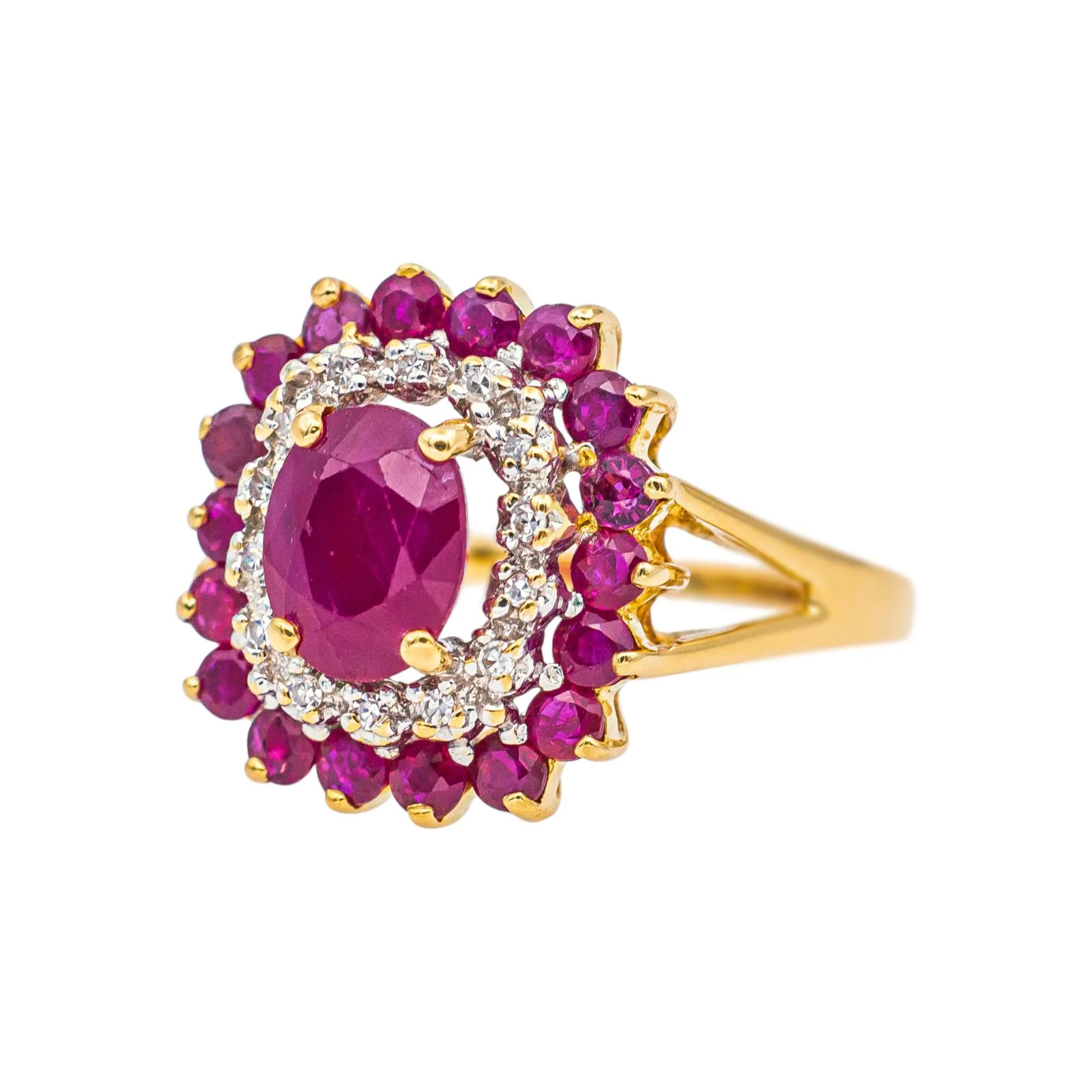 Pompadour Ring Yellow gold Ruby - Image 3