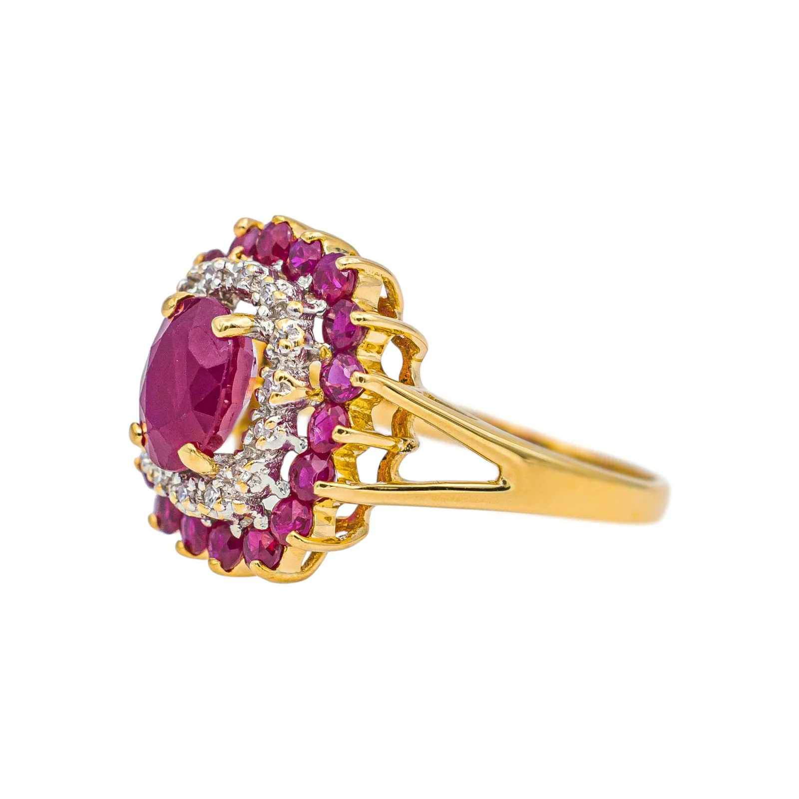 Pompadour Ring Yellow gold Ruby - Image 4
