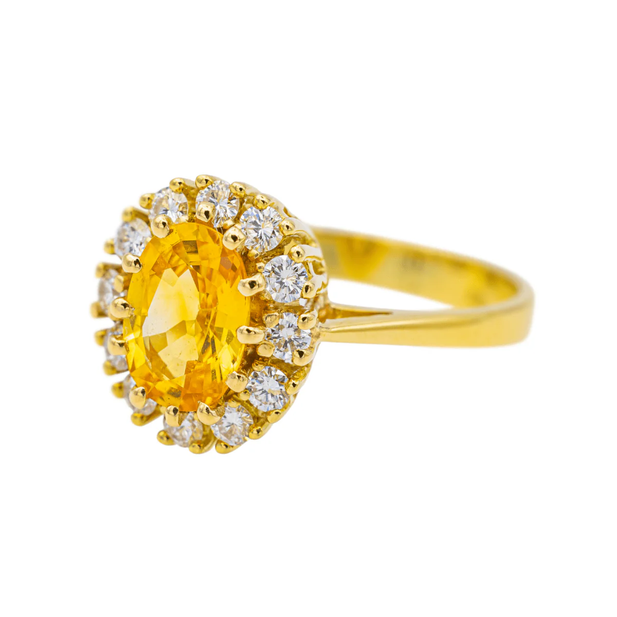 Ring Pompadour en yellow gold, sapphire and diamonds - Image 3