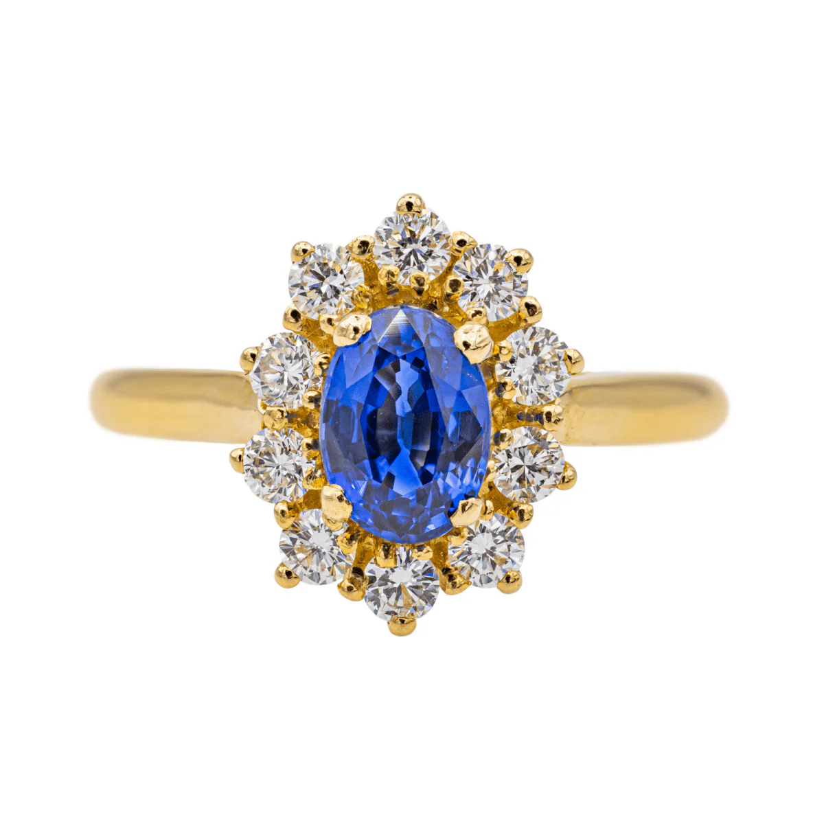 Ring Pompadour en yellow gold, sapphire and diamond