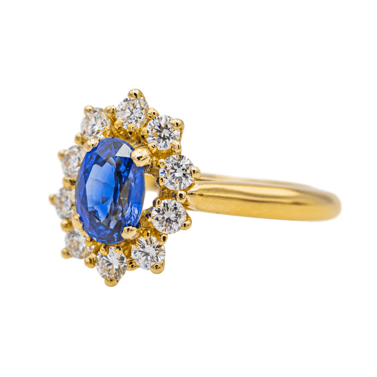 Ring Pompadour en yellow gold, sapphire and diamond - Image 3