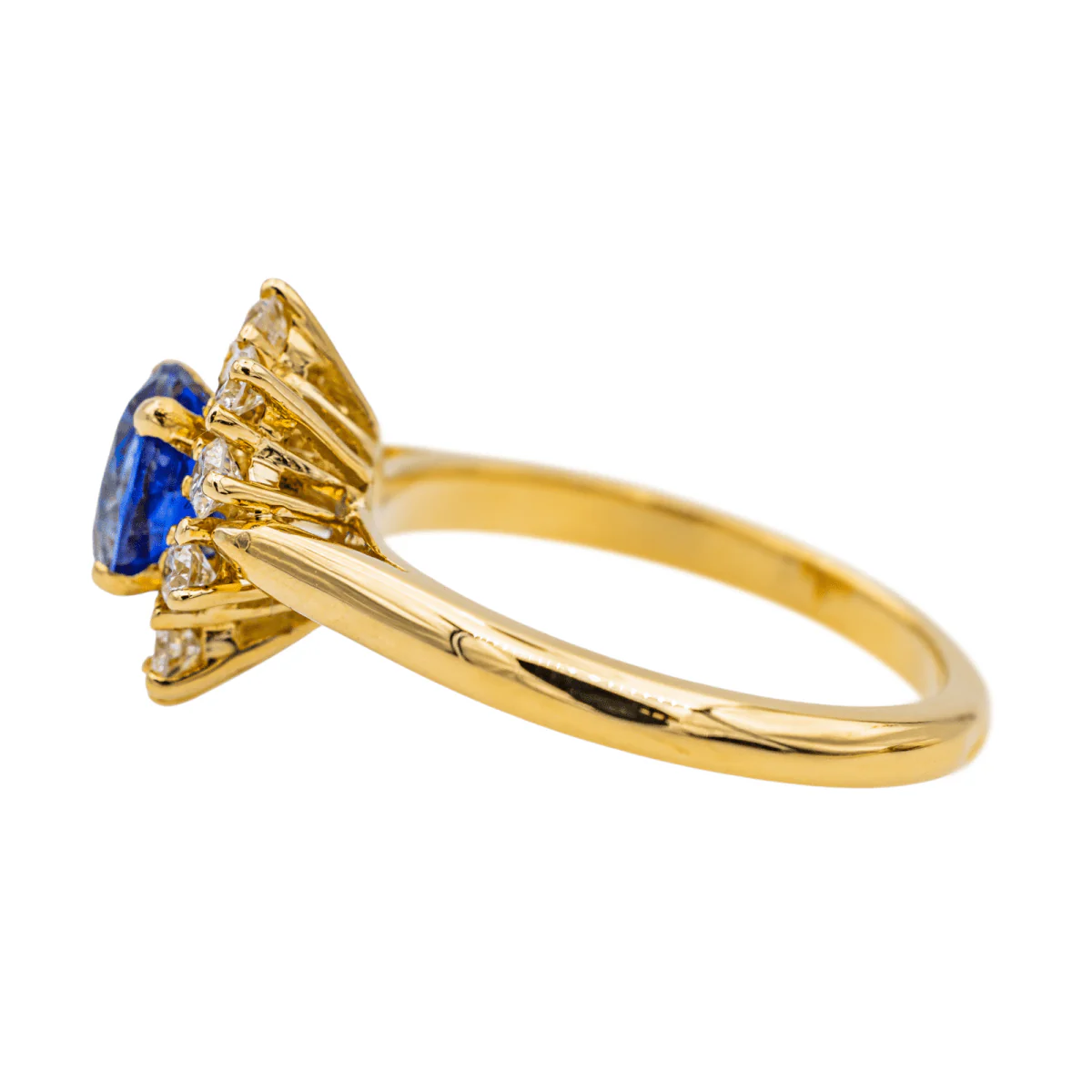 Ring Pompadour en yellow gold, sapphire and diamond - Image 4