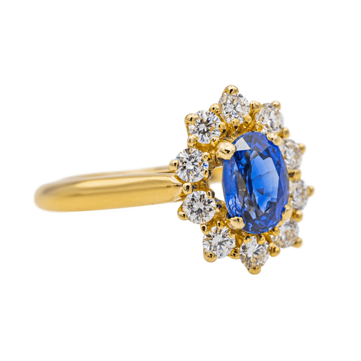 Ring Pompadour en yellow gold, sapphire and diamond - Image 5