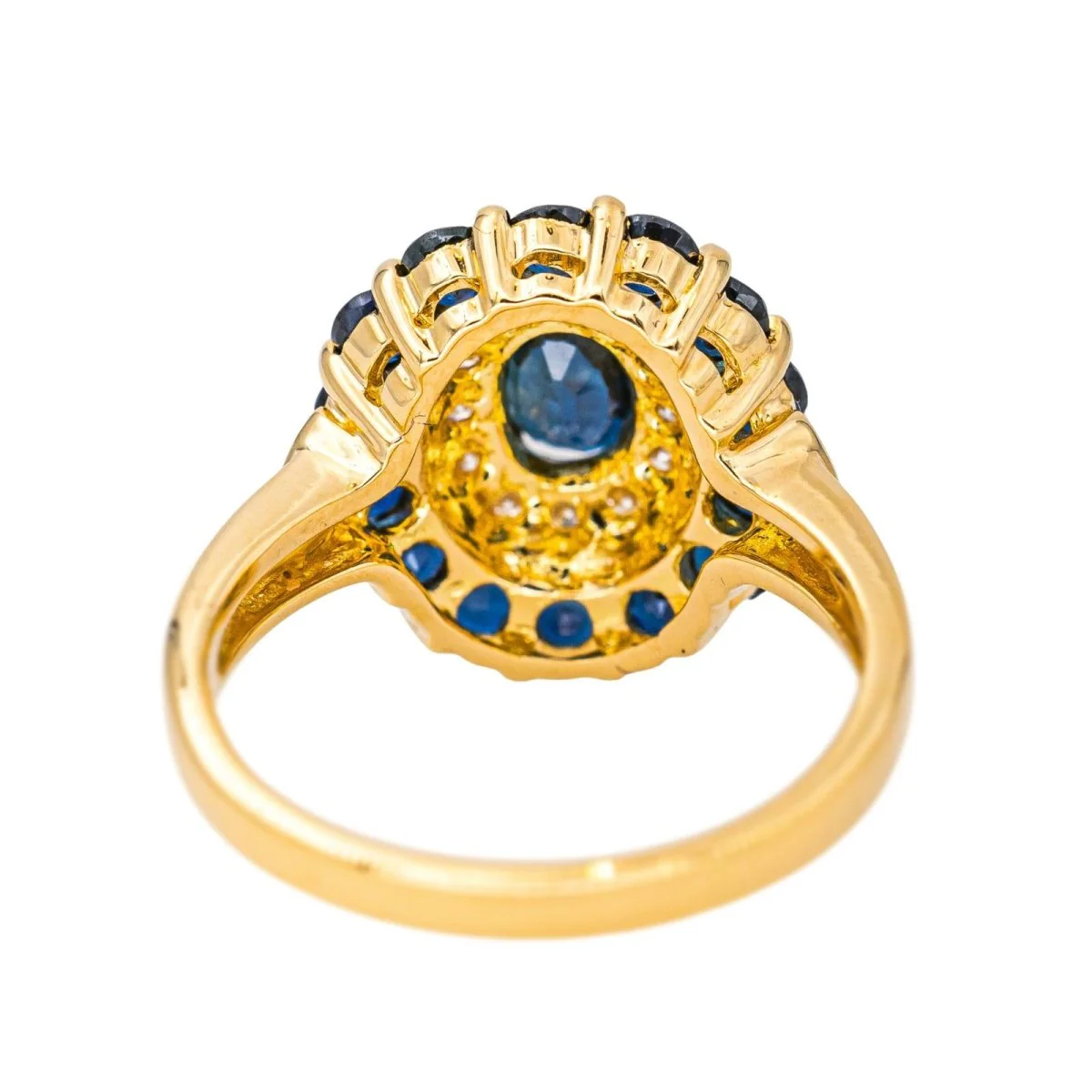 Pompadour ring in yellow gold, sapphires and diamonds - Image 5