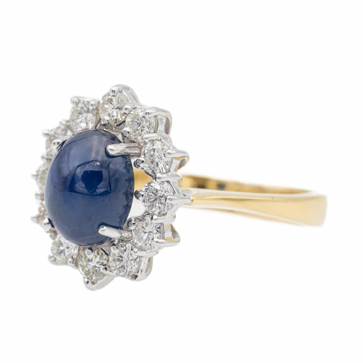 Pompadour ring in yellow gold and sapphire - Image 3