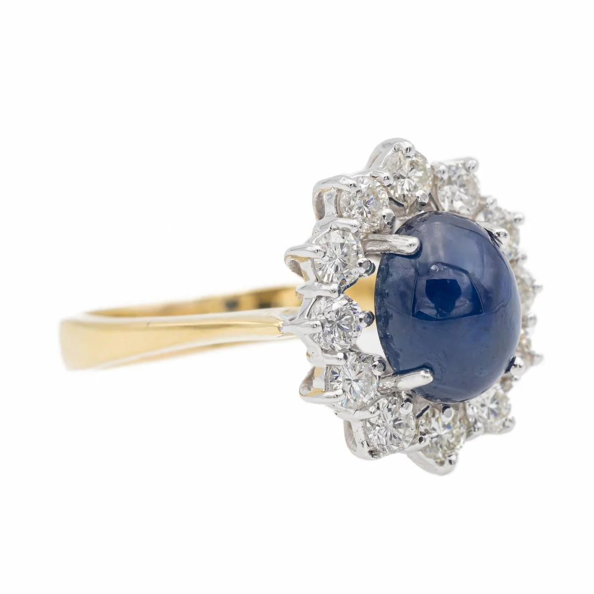 Pompadour ring in yellow gold and sapphire - Image 6