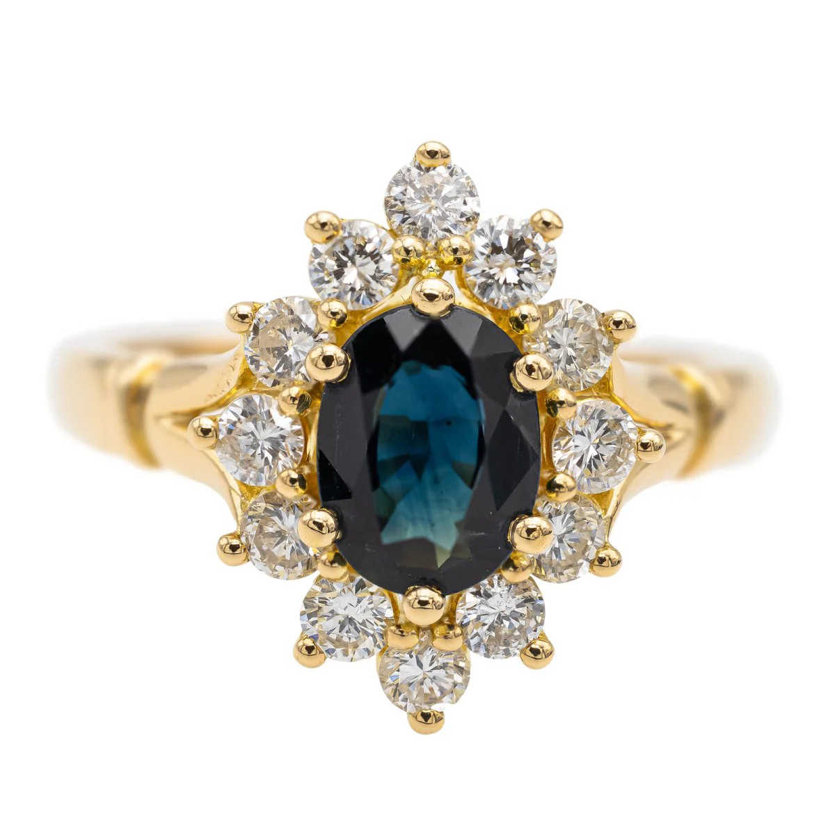 Pompadour ring Yellow gold Sapphire