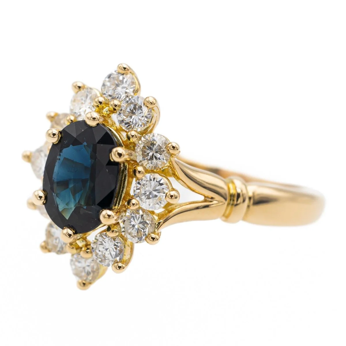Pompadour ring Yellow gold Sapphire - Image 3