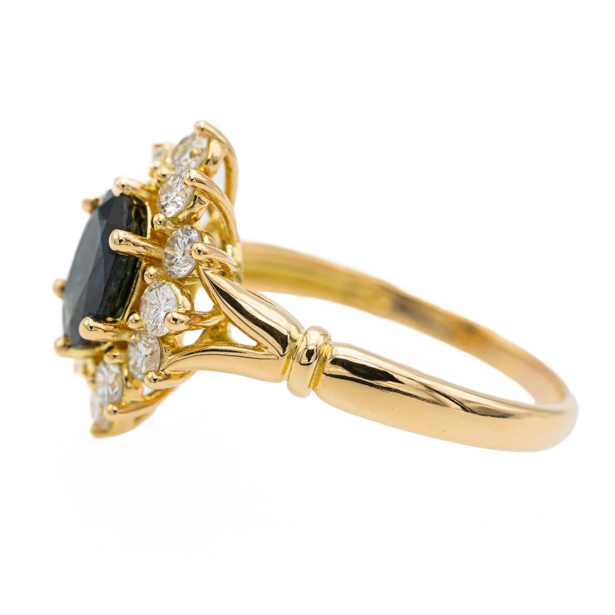 Pompadour ring Yellow gold Sapphire - Image 4
