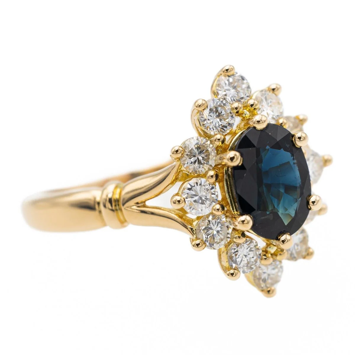 Pompadour ring Yellow gold Sapphire - Image 7