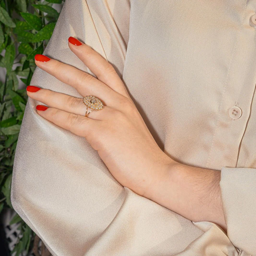 Pompadour ring in rose gold and diamonds - Image 2