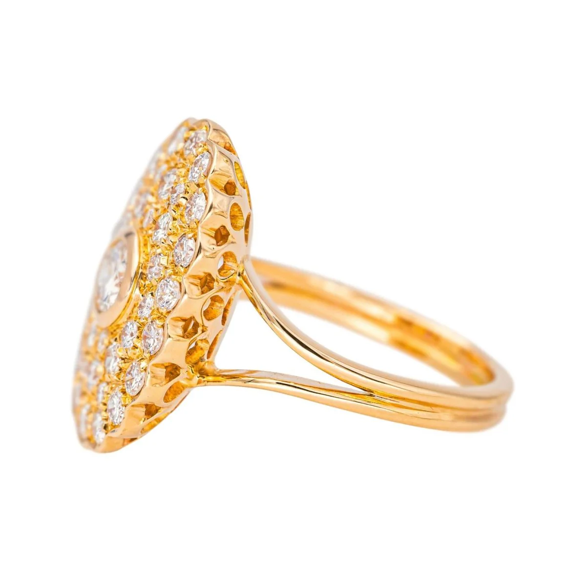 Pompadour ring in rose gold and diamonds - Image 4
