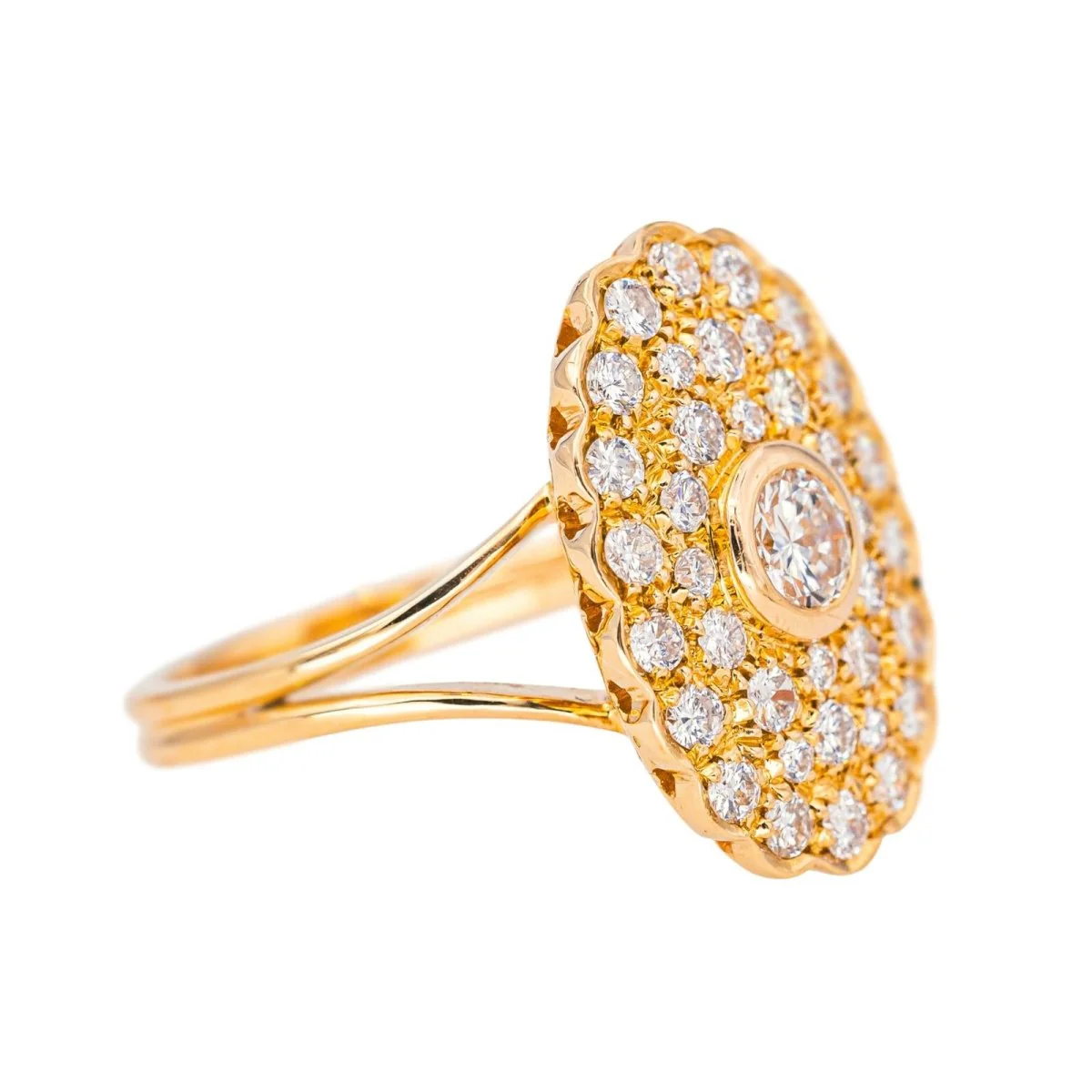Pompadour ring in rose gold and diamonds - Image 6